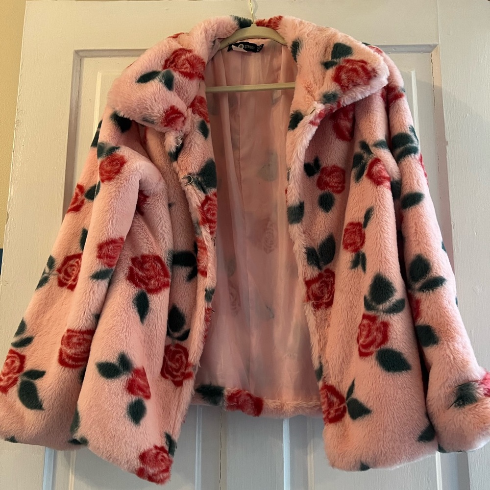 Fluffy Pink Rose Jacket